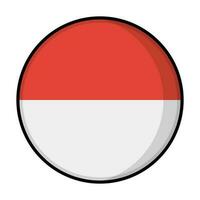 Flat design round Indonesian flag icon. Vector. vector