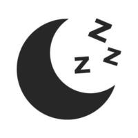 Crescent moon and zzz silhouette icon. Night and sleep. Vector. vector