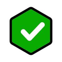 Modern hexagonal check mark symbol. Passing icon. Vector. vector