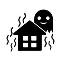 Stigmatized property silhouette icon. Real estate and ghost. Vector. vector