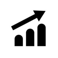 Rounded bar graph silhouette icon. Vector. vector