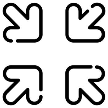 exit fullscreen arrow vector outline icon