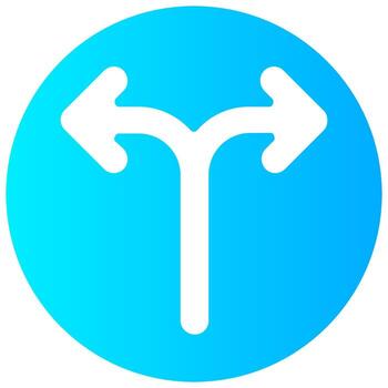 split arrow vector gradient round icon