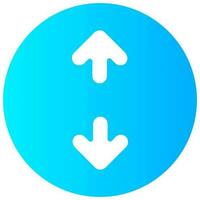 vertical expand arrow vector gradient round icon