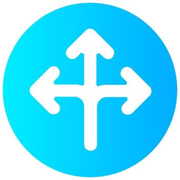 multiple split arrow vector gradient round icon