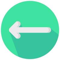 left arrow vector round flat icon