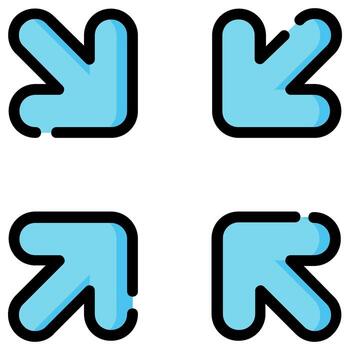 exit fullscreen arrow vector filled icon