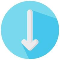 down arrow vector round flat icon