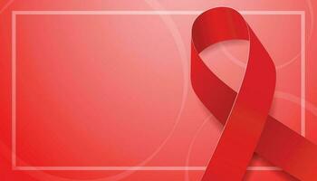 World Aids Day concept. Banner template with red ribbon awareness. Vector illustration.