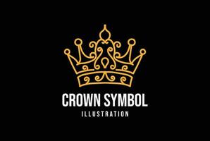 Elegant Luxury King Queen Crown Ornament Icon Illustration Vector