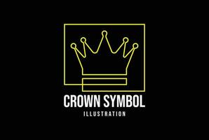 Simple Minimalist King Queen Crown Line Symbol Icon Illustration Vector