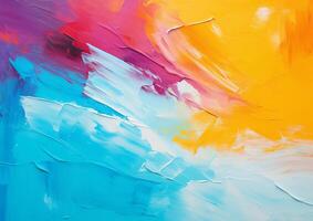 Oil paint abstract rough texture with brush and palette knife strokes in multi colored on canvas,Colouful Acrylic paint background. Modern art concept. photo