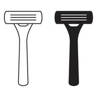 Shaving razor icon. Razor flat line icon. Expanded stroke. vector