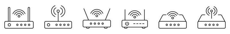 Router icon. Router related signal line icon isolated, wifi router. vector