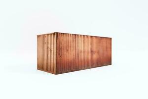 cargo container isolated on white background. 3d rendering. photo