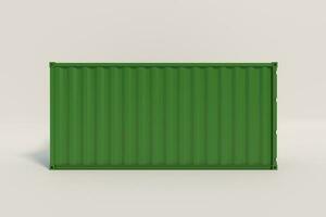 cargo container isolated on white background. 3d rendering. photo