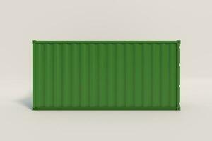 cargo container isolated on white background. 3d rendering. photo