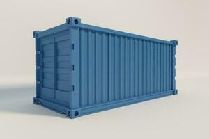 cargo container isolated on white background. 3d rendering. photo