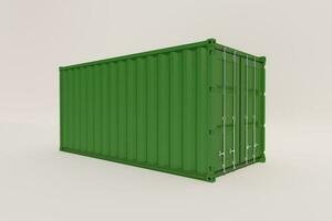 cargo container isolated on white background. 3d rendering. photo