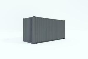 cargo container isolated on white background. 3d rendering. photo