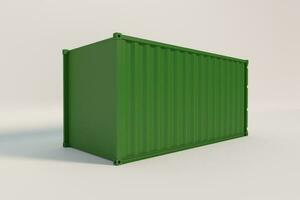 cargo container isolated on white background. 3d rendering. photo