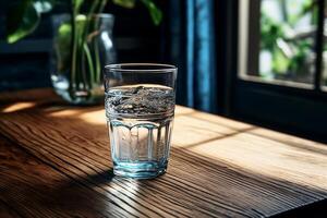 Transparent glass with water. photo