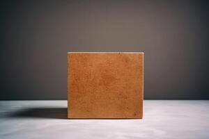 Square cardboard box with lid. photo