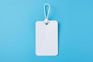 Layout of a white empty tag. photo