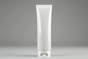 Mock-up tube of white cream insulated. photo