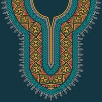 Vibrant Neckline Pattern Design in Thai Sarong Style. vector