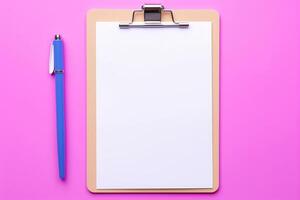 Tablet for writing with paper and pen. photo