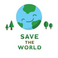 salvar el mundo concepto para campaña, póster, elemento, ilustración, aprendiendo, ecología vector