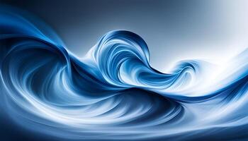 Blue abstract wave of smoke - photo