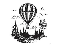 Air balloon, hand drawn illustrations, vector. vector