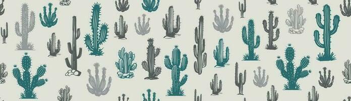 conjunto de cactus ilustraciones dibujadas a mano, vector