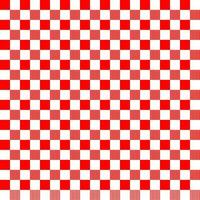 Red and white gingham plaid pattern for picnic carpet or fabric printing. Square tile chess board background vector template.