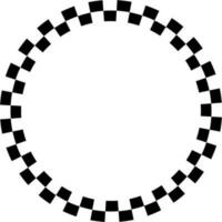 Checkered circle frame vector