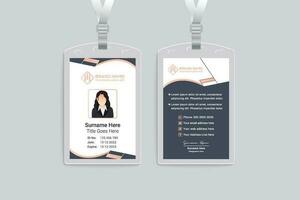 Clean minimal id card design vector