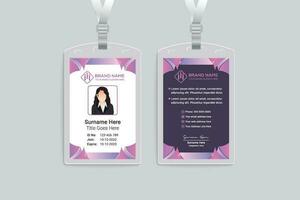 Clean minimal id card design vector