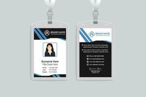 Corporate  black color id card design vector