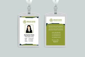 green elegant corporate id card design vector