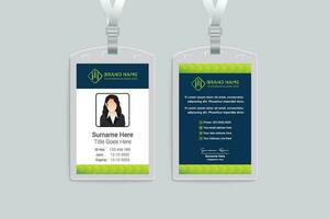 green elegant corporate id card design vector