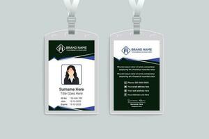 Corporate  black color id card design vector