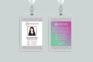 Gradient luxury id card template vector