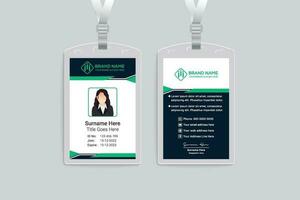 Corporate  black color id card design vector