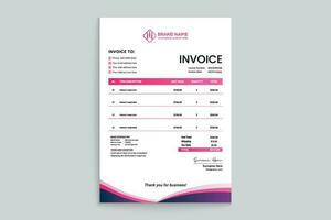 Professional invoice template design vector