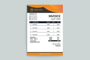 Orange elegant corporate invoice design vector