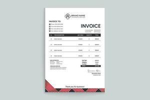 Red and black color invoice design vector