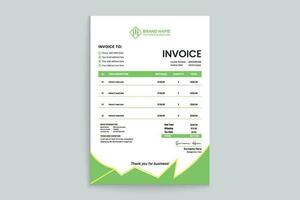 green shape invoice design vector