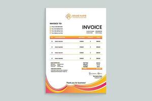 Gradient color  invoice design vector